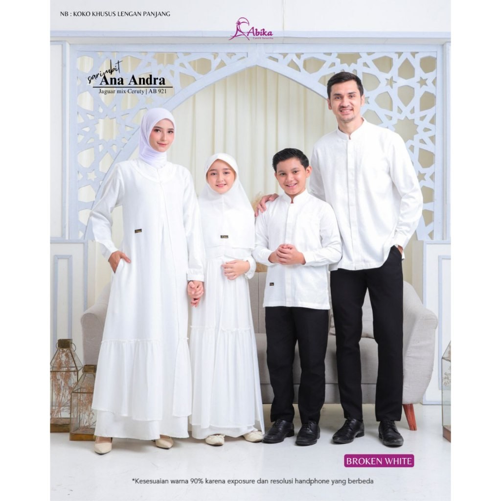 Sarimbit Abika 2025 / Anna Andra Bone White / BW / Eid แฟชั่นมุสลิม