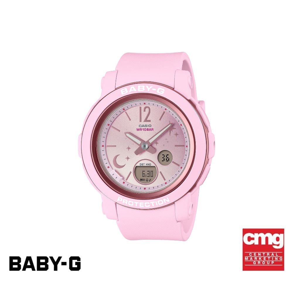 CASIO นาฬิกาข้อมือผู้หญิง BABY-G รุ่น BGA-290DS-4ADR MOON & STARS วัสดุเรซิ่น สีชมพู