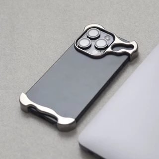 เคสโทรศัพท์ขอบโลหะด้านแบบหรูหราไม่ซ้ำใครและไม่สม่ำเสมอสำหรับ iPhone 14 15 16 Plus 16 15 14 12 Pro Max เคสระบายความร้อนพร้อมเลน