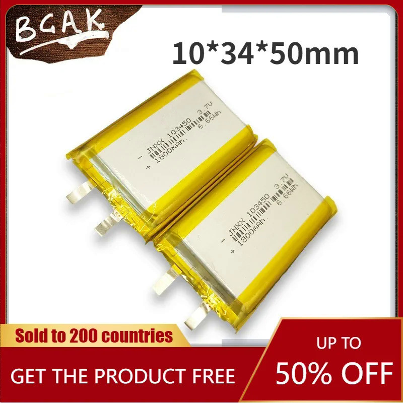 Hot Free Shipping BCAK 103450 3.7V 1800mAh Polymer Lithium CELLS Rechargeable Battery for Beauty Ins