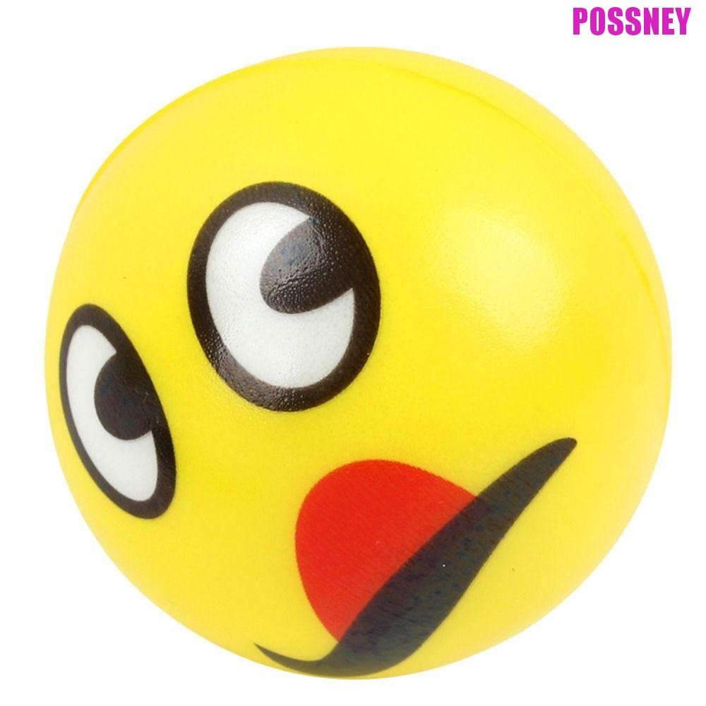 Possney Smile Face Squeeze Ball, ฟองน้ํายืดหยุ่น Smile Face Foam Ball, เครื่องนวดเท้าสีเหลือง Expres