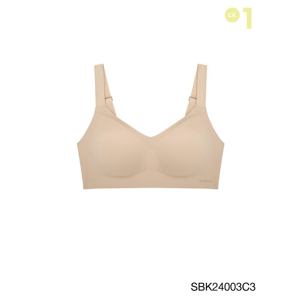 SABINA FOREVER YOUNG Soft Collection Level 1 เสื้อชั้นในไม่มีโครง รหัส SBK24003 สีเนื้อเข้ม