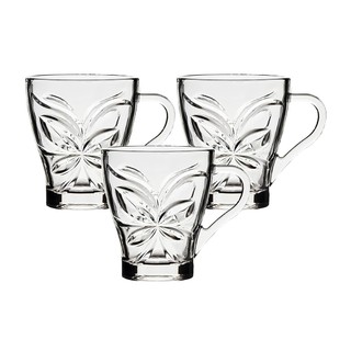 Jogo C/ 3 Canecas de Vidro Windsor Xícara Borboleta 280ml P/ Café e Chá