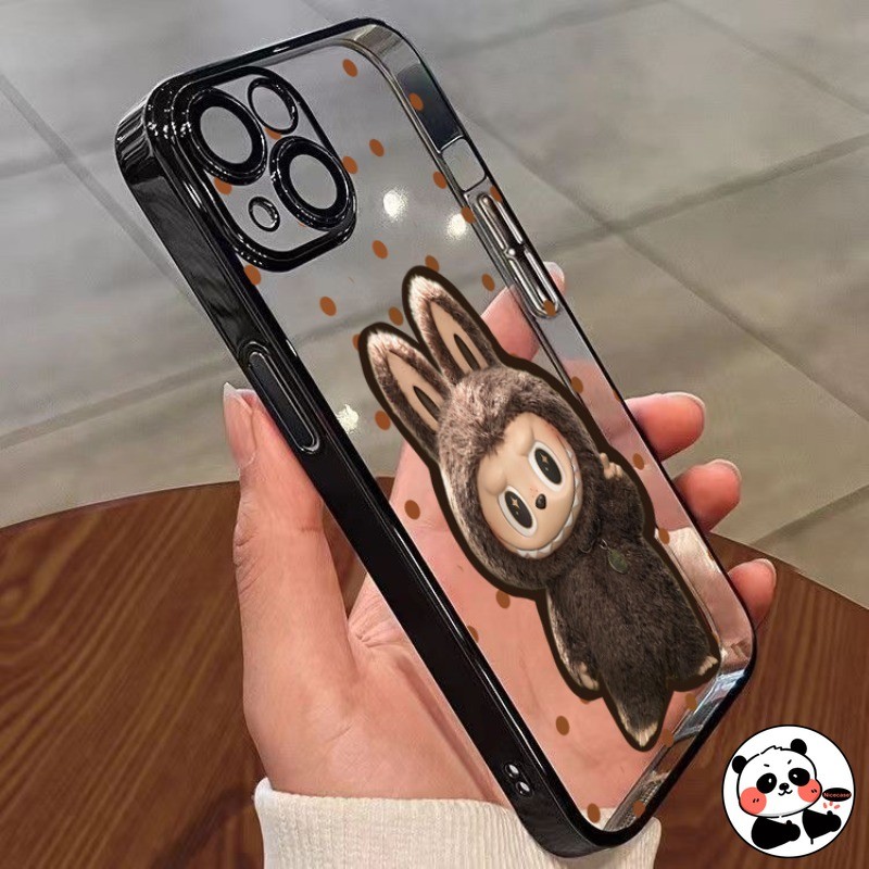น่ารัก Labubu หรูหราชุบเคสโทรศัพท์สําหรับ Vivo V50 X200 Pro Mini V40 Lite Y200 S1 V11i V9 iQOO NEO3 