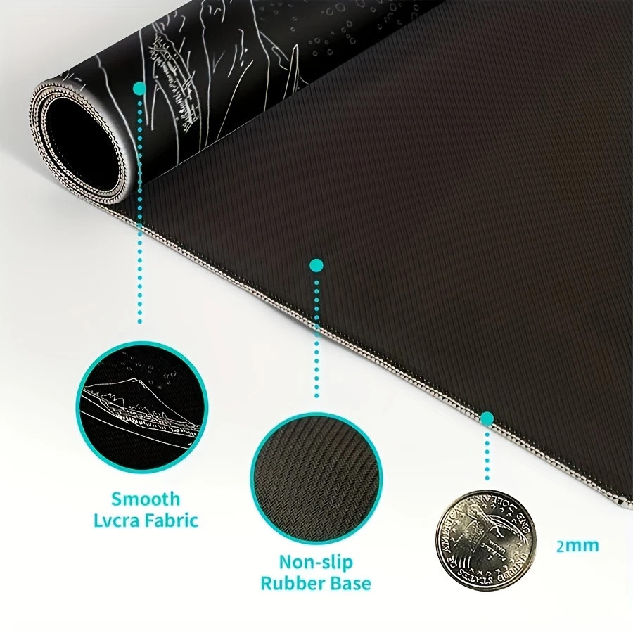 แผ่นรองเมาส์ สีดำล้วน ขนาดใหญ่ วางเต็มโต๊ะ จัมโบ้ มีให้เลือก  หนา 3 MM Gaming pad