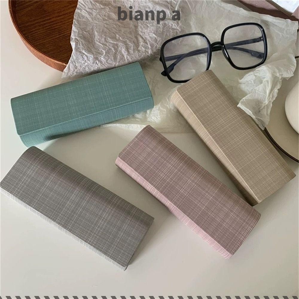 กล่องแว่นตา BIANPA, กระเป๋าใส่แว่นกันแดดหนัง PU ทนแรงกด, กระเป๋าใส่แว่นตาแบบพกพาแบบพับได้แฟชั่น