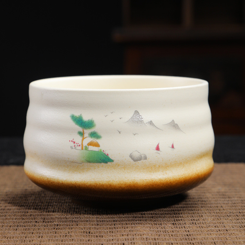 ชามมัทฉะเครื่องปั้นดินเผาหยาบพร้อมปากชุดมัทฉะสไตล์ญี่ปุ่นหม้อชาแปรงไม้ไผ่เซรามิกสมัยราชวงศ์ซ่งพิธีชงชากล่องของขวัญ koae - รูปที่ 7