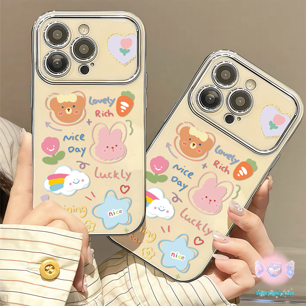 เคสอ่อนพรีเมี่ยม เคสน่ารักล่าสุดโชคดี for iPhone 13 12 7Plus 14 15 11 16 Pro Max 8Plus X XR XS Max เ