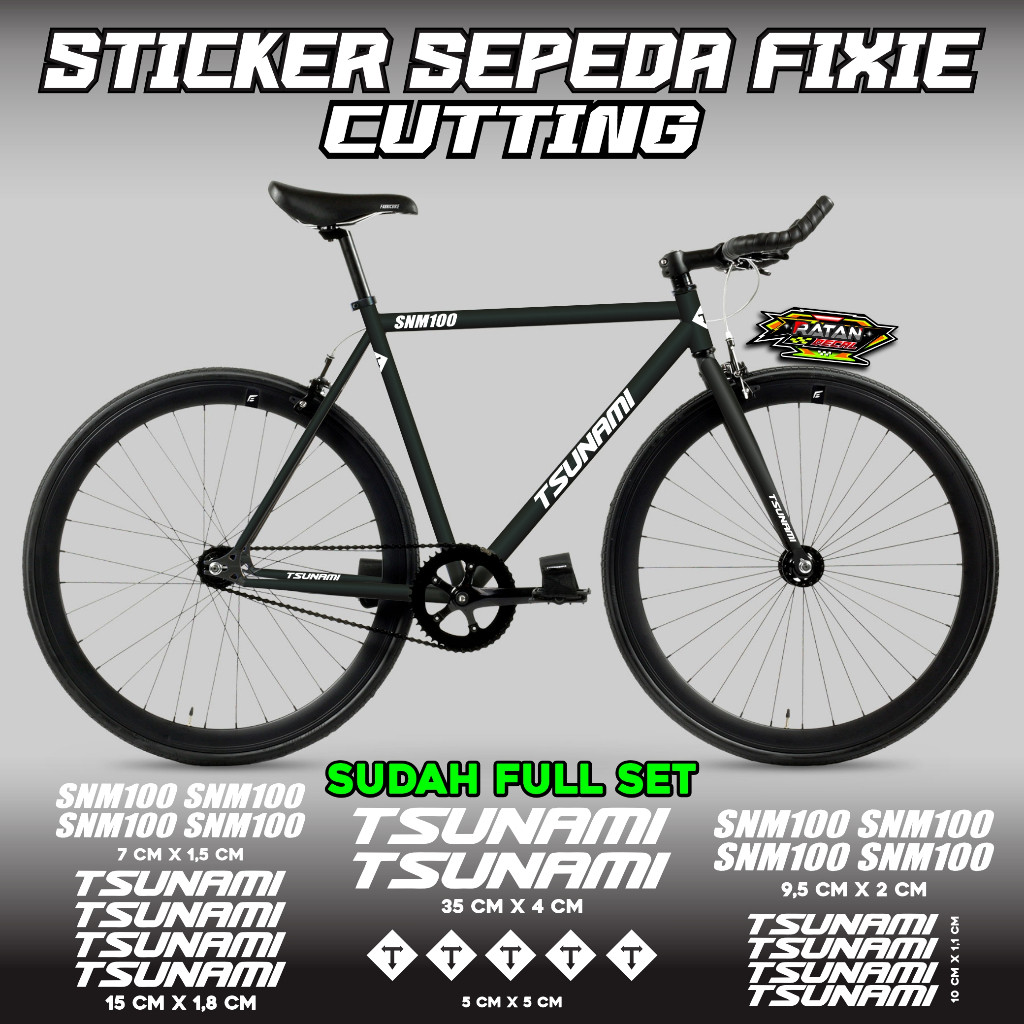 สติ๊กเกอร์ตัด 1 ชุด คุณภาพสูง TSUNAMI FIXIE BIKES