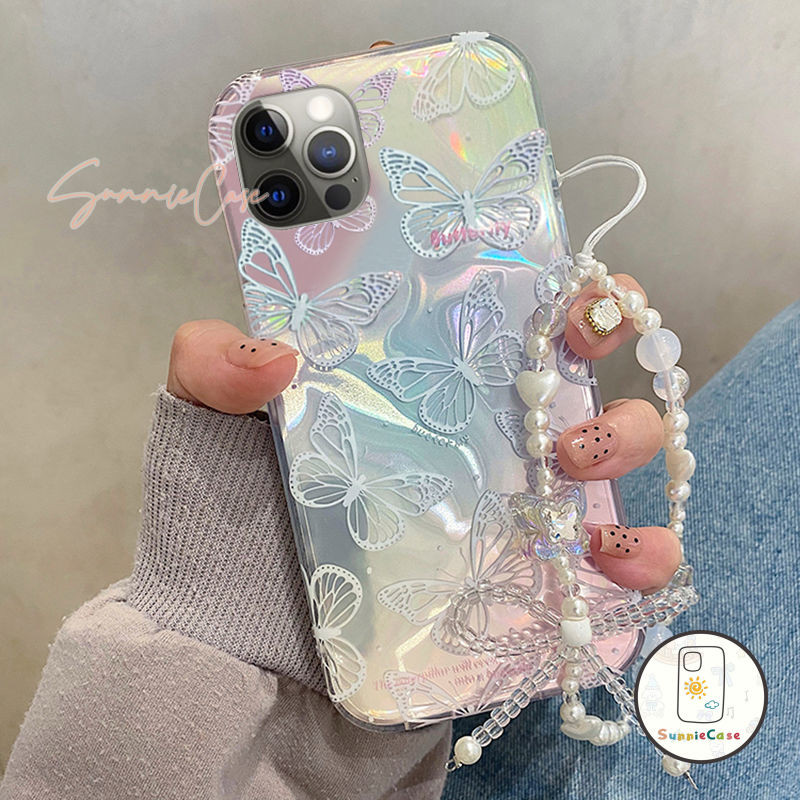 ผีเสื้อ ระลอกน้ำ เคสไอโฟน11 สำหรับ IPhone 16 13 12 15 11 14 Pro Max 7Plus 8Plus XS X XR Max 7 8 16 Plus SEเปลือกนิ่ม เคส