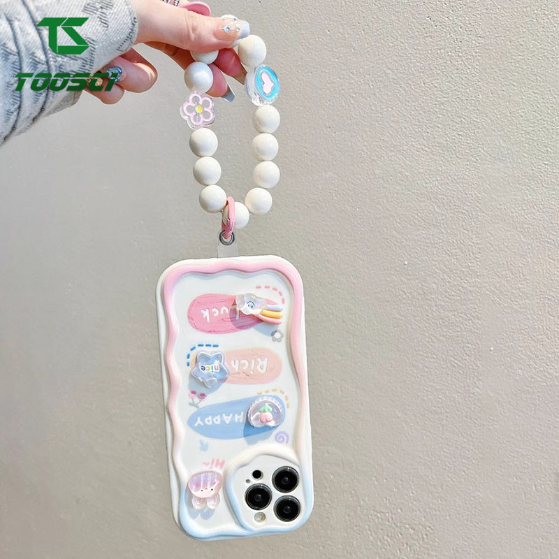 TOOSCI ตุ๊กตาน่ารัก Cloud กระต่าย Wave ปลอก + สร้อยข้อมือสําหรับ Realme Realme 5 5S 5i 5 Pro 6i 7i 8