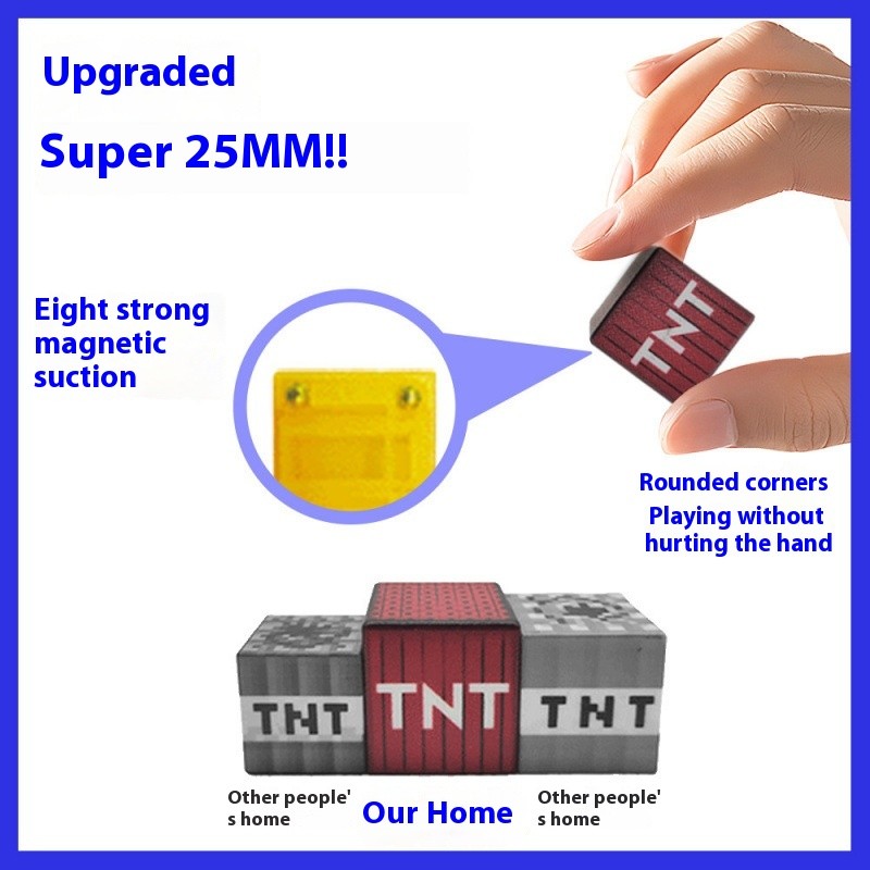 มายคราฟบล็อกแม่เหล็ก - บล็อกแม่เหล็กขนาดใหญ่ 2.5x2.5 ซม. DIY สำหรับเด็ก เล่นประกอบสร้างสรรค์
