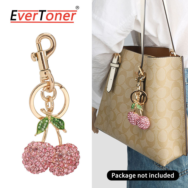 Evertoner กระเป๋าถือสตรีเพชรเชอร์รี่จี้กระเป๋าโลหะ