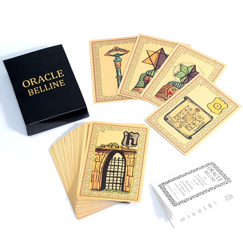 Oracle Belline Tarot 52 การ์ดภาษาฝรั่งเศส คู่มือความรู้ความเข้าใจของคุณ ตัวอย่างครั้งแรก ให้ความมั่นใจ aopoith
