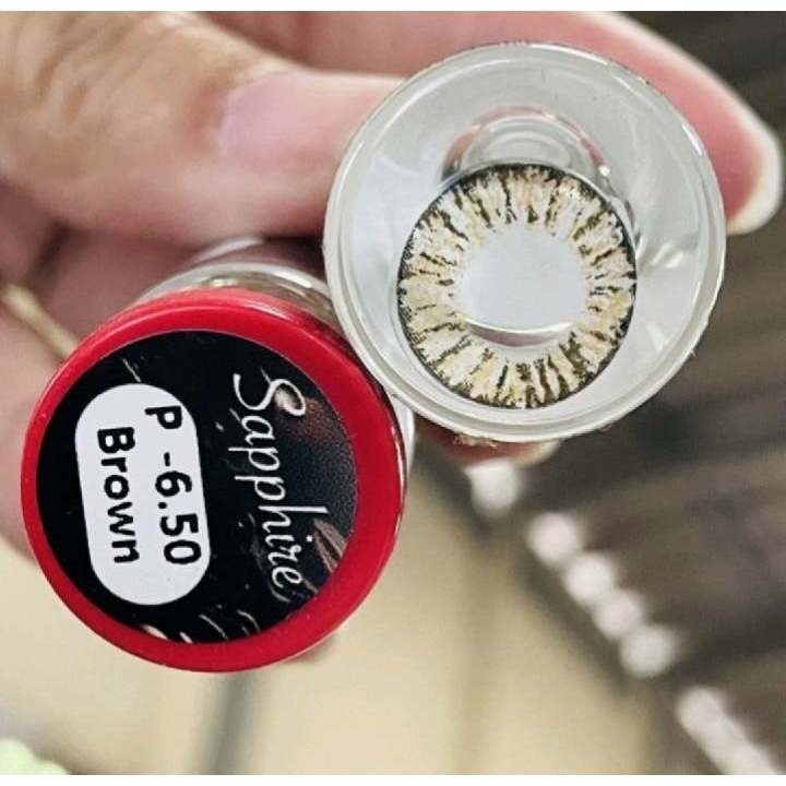 คอนแทคเลนส์ รุ่น Sapphire/Frong/Pearl/Naomi/Dearly สีเทา/ตาล Gray/Brown มีค่าสายตา (0.00)