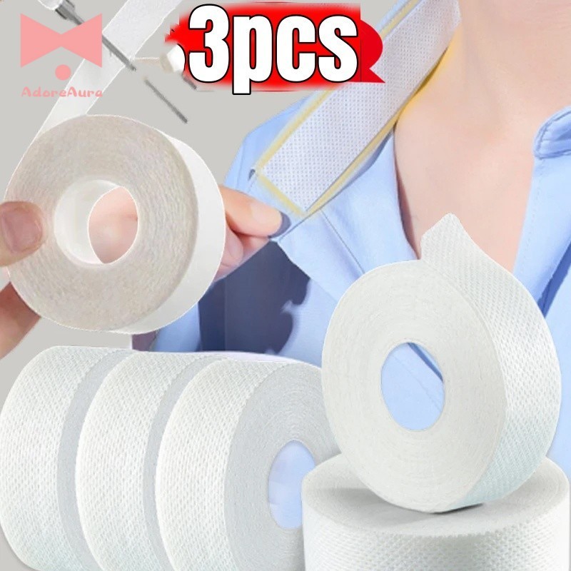 [แฟชั่น]ตัวป้องกันปลอกคอป้องกันเหงื่อ 2.5 ซม. X 8 ม | สติกเกอร์ปกเสื้อไม่ทอการออกแบบรูพรุนไมโครสําหรับเครื่องแต่งกายธุรกิจ