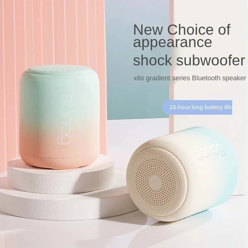 ลำโพงบลูทูธไร้สาย X6S เสียงเบส ลำโพงพกพาขนาดเล็กแบบเหล็กกลางแจ้ง กันน้ำ พร้อมการ์ด TF ดิจิตอล 3D