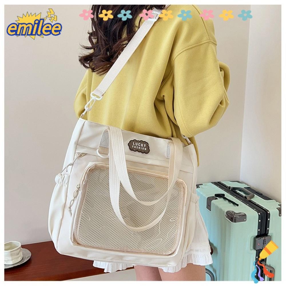EMILEE High School Bag, Y2K Harajuku Shoulder Pain Bag, Student Large Capacity Japanese Style Crossbody Bag School