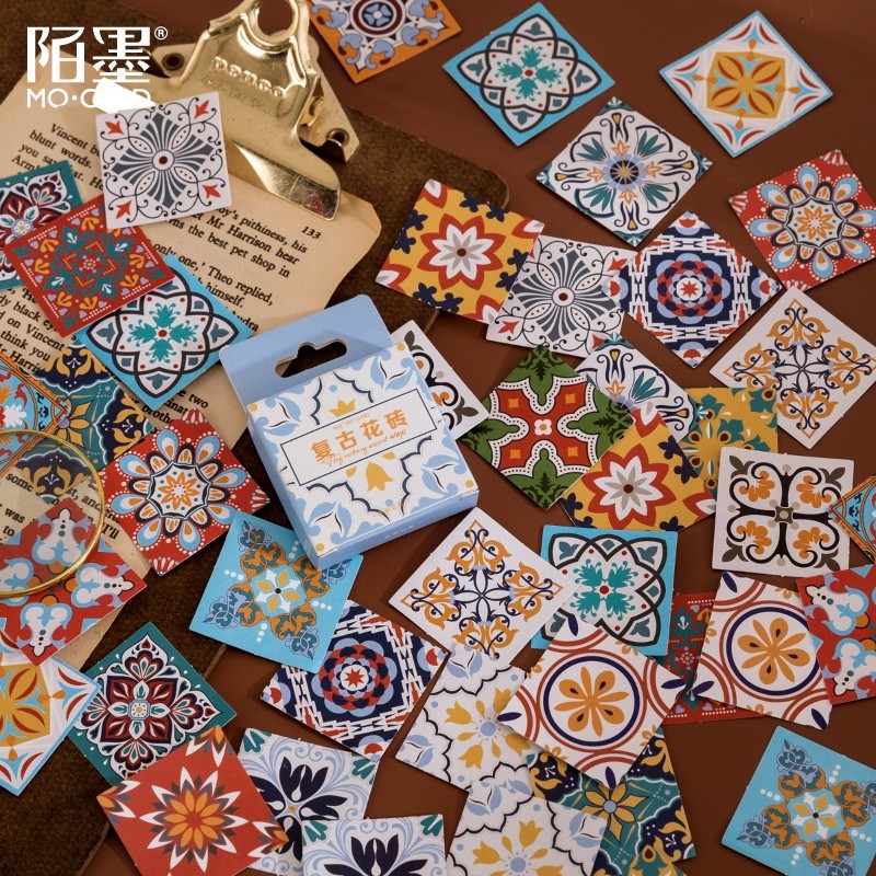 46 ชิ้น Mini ขนาดสมุดภาพสติกเกอร์ DIY ตกแต่งสติกเกอร์ที่มีสีสันชุดสําหรับกระเป๋าเดินทางแล็ปท็อป Planners ปฏิทิน Scrapbooking
