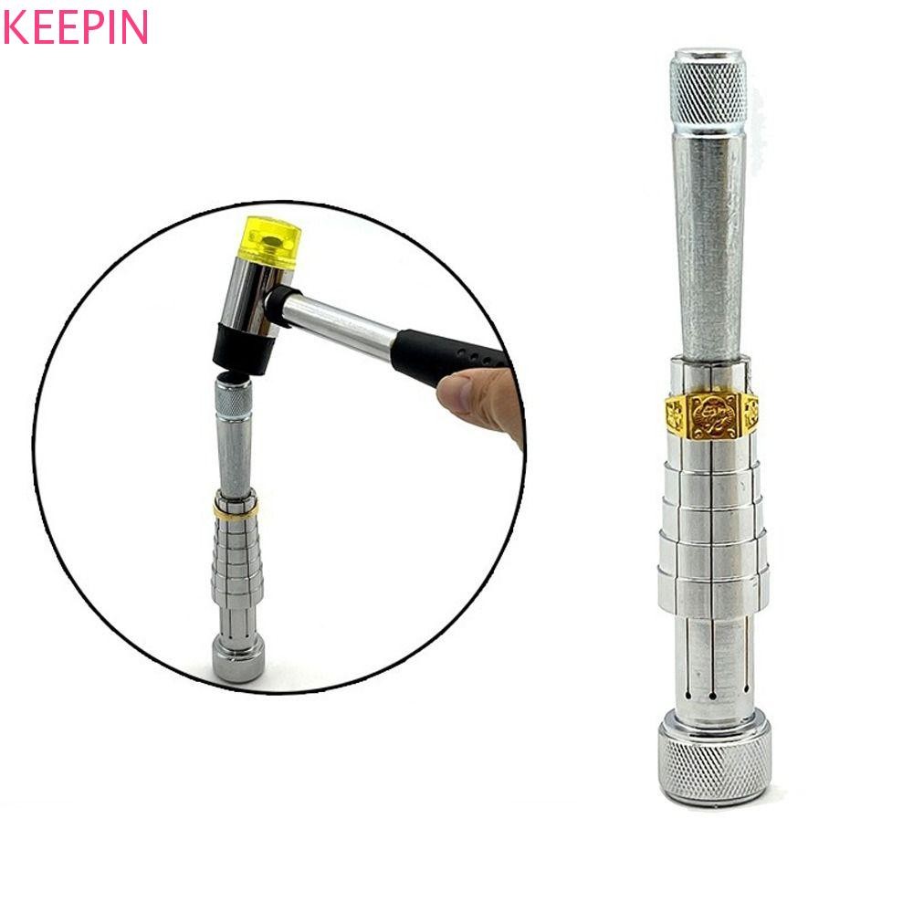 KEEPIN ตัวปรับขนาดนิ้ว เครื่องขยายแหวน Dual Head Ring Stretcher พลาสติกกันลื่นทนทาน พร้อมค้อนยาง 17-24 มม. ชุด Sizer