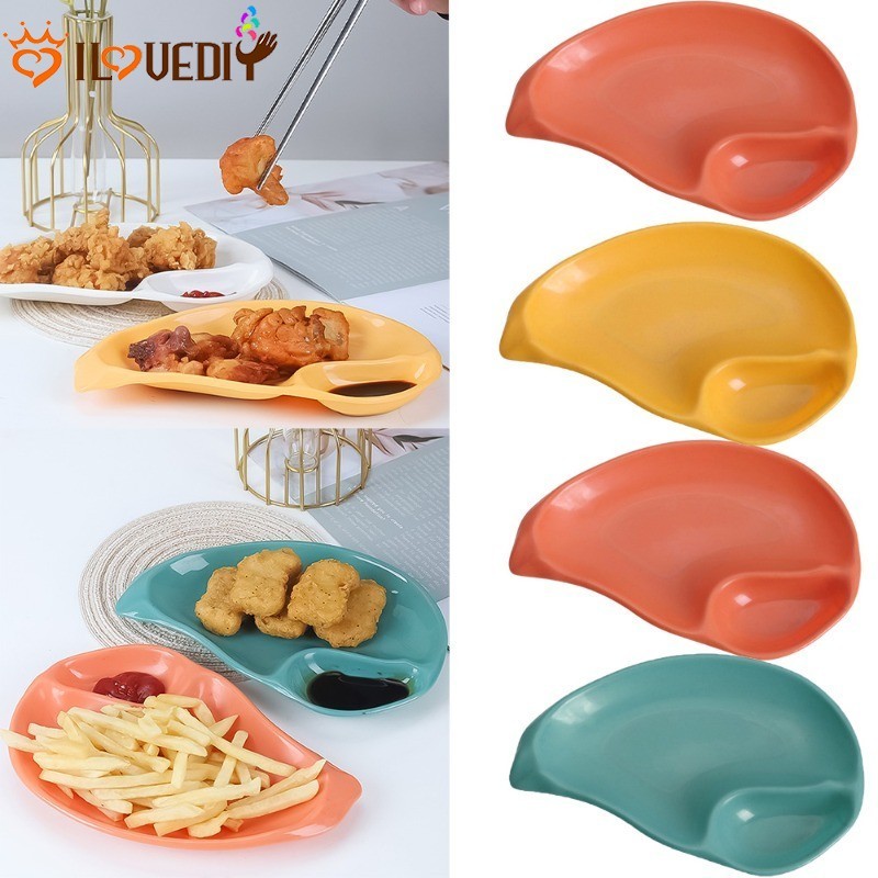 [เอชจีบี]จานสลัดพลาสติกเป็นมิตรกับสิ่งแวดล้อม 4 ชิ้นพร้อมก้นกันลื่นรูปทรงมะม่วงน่ารักสําหรับแต่งตัว/ขนมขบเคี้ยวพื้นผิวเรียบและทนทาน 4 สี (สีเขียว/สีเหลือง/สีแดง/สีขาว)