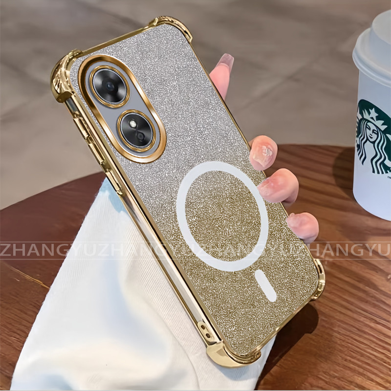 กันกระแทก Case สําหรับ OPPO A17 A17K A97 5G เคสโทรศัพท์ 2025 กระดาษแฟลชใหม่แม่เหล็ก softCase SZ13