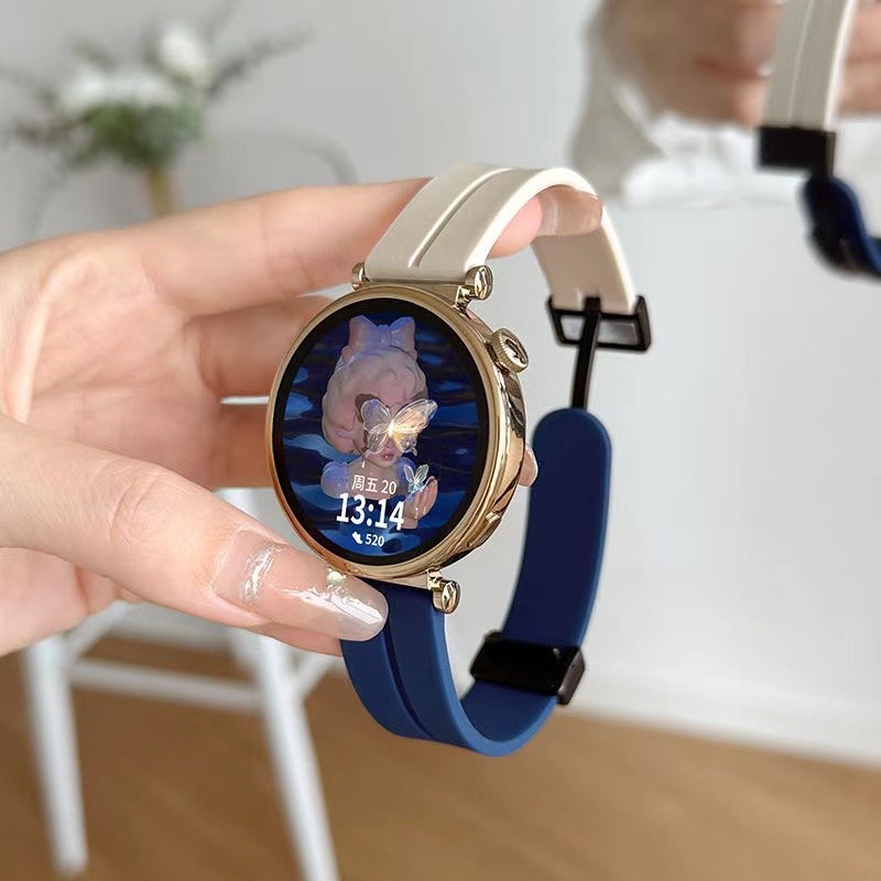 สายนาฬิกาซิลิโคนGarmin venu2s/venu3s/forerunner255s 265s/vivoactive3s 4s/vivomove3sแม่เหล็กสาย18mm - รูปที่ 6