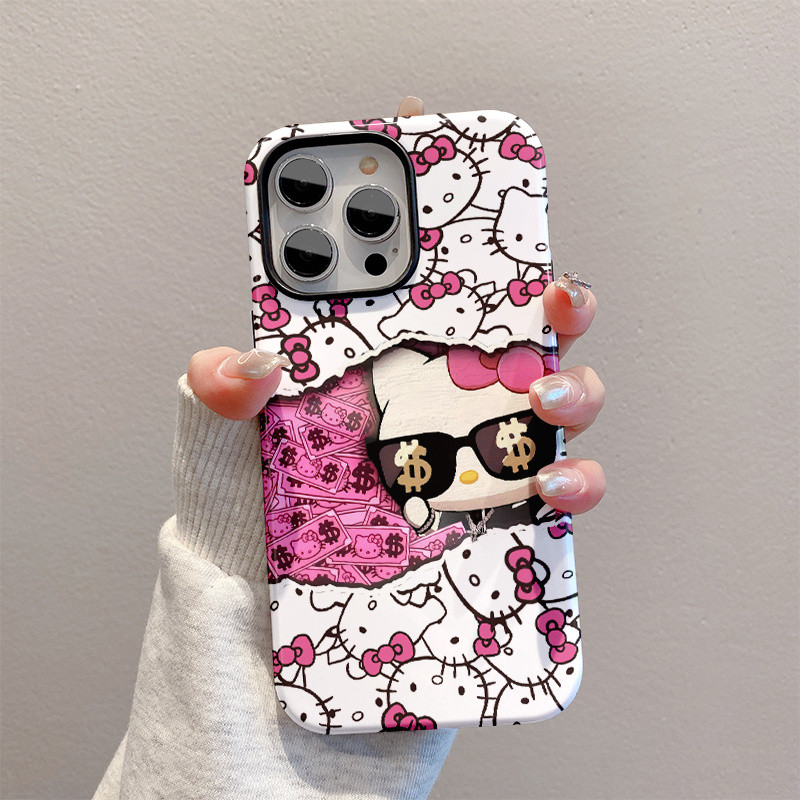 เคสโทรศัพท์ rich kitty 2-in-1 เข้ากันได้กับ iPhone 15 Pro Max, Apple 16 14 Plus 11/12/13 Pro Max, เคสป้องกันกันกระแทกใหม่
