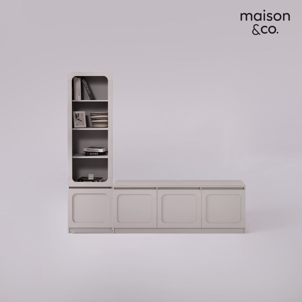 SB Design Square  ชุดวางทีวี ขนาด  200 ซม. รุ่น Solla สีเทาอ่อน