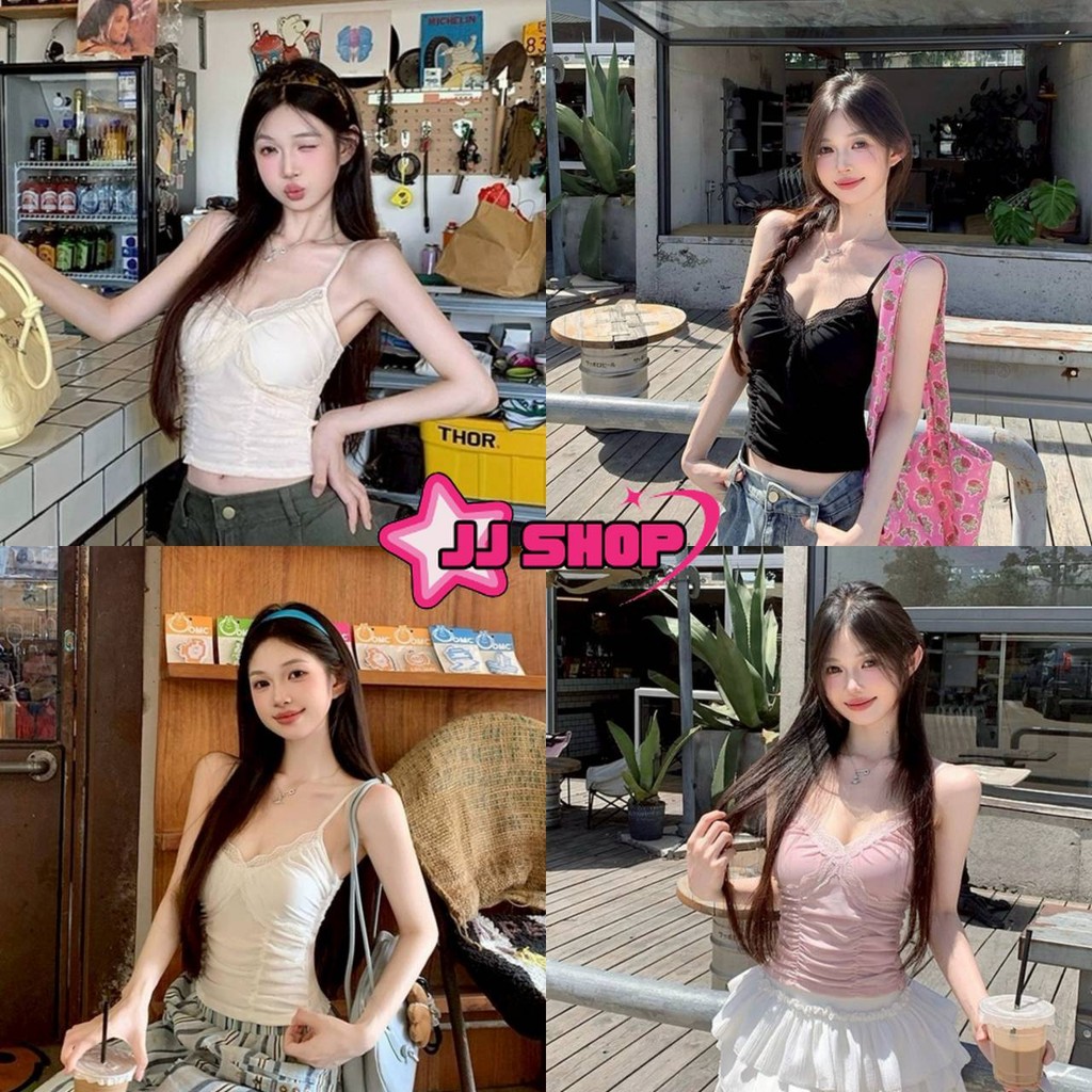 JJ Shop​💜พร้อมส่ง เสื้อสายเดี่ยว มีฟองน้ำ น่ารักมากๆ สีน่ารักใส่ง่ายเซ็กซี่เบาๆ "FY8704"