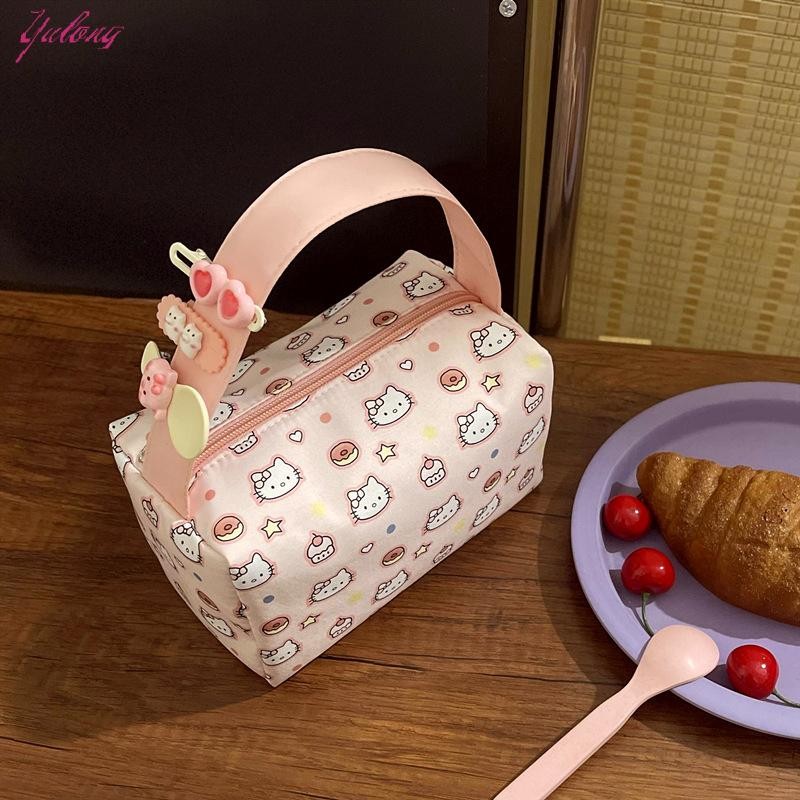 [Yulong] กระเป๋าเครื่องสําอางน่ารักสาวมือถือแต่งหน้ากระเป๋าขนาดใหญ่ความจุกระเป๋าเดินทางแบบพกพากระเป๋