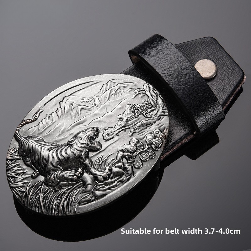 หัวเข็มขัดลายสัตว์ต่างๆ หัวเข็มขัดหนังโลหะผสมสไตล์คาวบอยตะวันตก หัวเข็มขัดอุปกรณ์เหมาะสำหรับเข็มขัดขนาด 3.7-4.0 ซม. - รูปที่ 7
