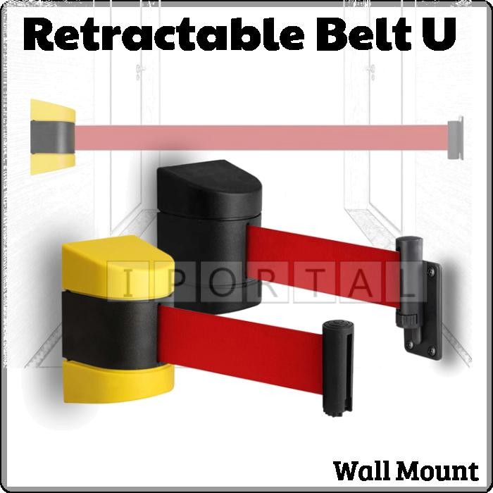 Retractable Belt Area Barrier ติดผนังสีแดง 2/3/5M