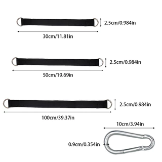 【1 คู่ 】สายเชือกแขวน 30cm/50cm/100cm กลางแจ้ง สายรัดเปลไนลอน ใช้สำหรับแขวนชิงช้า, กระสอบทราย, เปลญวน ฯลฯ