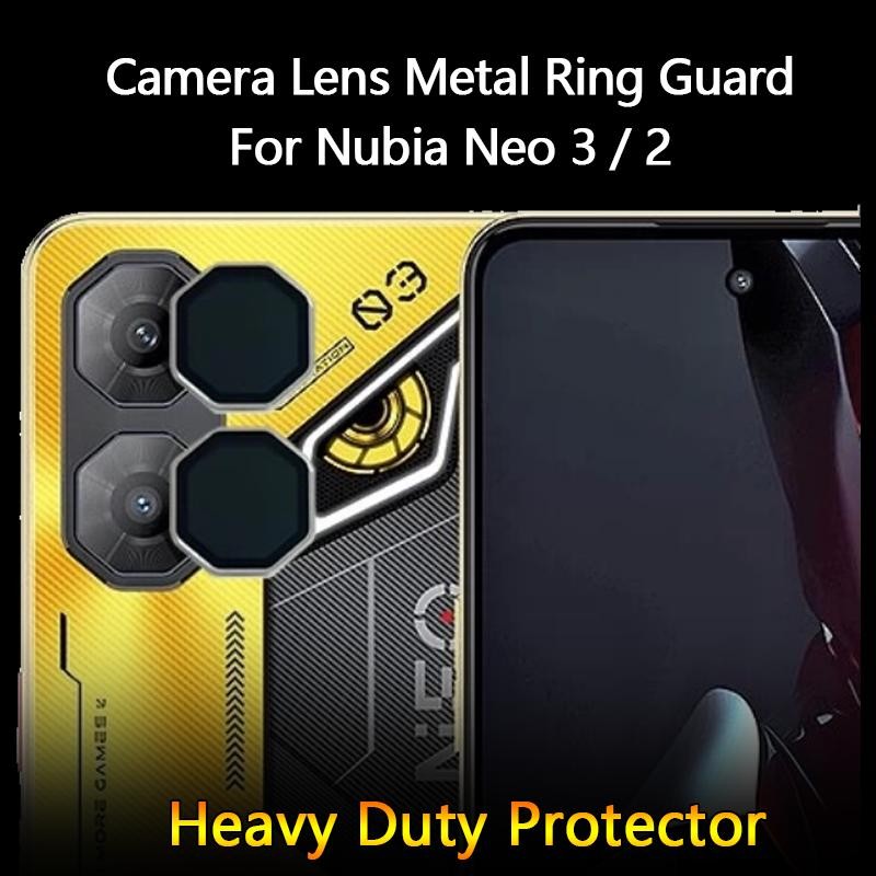 ตัวป้องกันเลนส์ใช้งานร่วมกับสําหรับ Nubia Neo 3 2 5G บางฝาครอบเลนส์กล้องใสโล่แหวนโลหะยามกระจกนิรภัยฟิล์มหมวก - กรณีที่เป็นมิตร