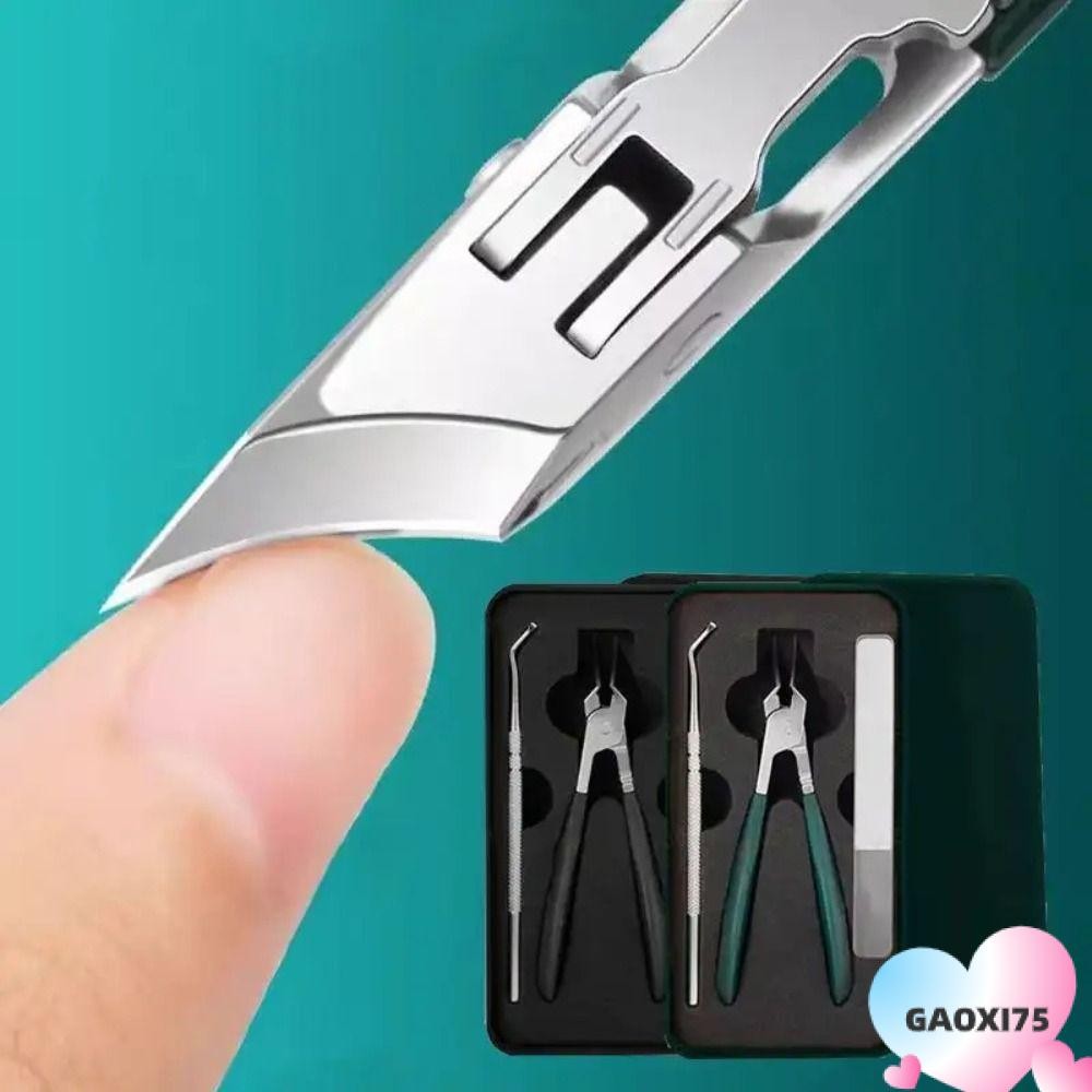 GAOXI75 เครื่องตัดเล็บนิ้วเท้าเฉียง, กรรไกรตัดเล็บขอบสแตนเลส Eagle Beak, เครื่องมือทําเล็บเท้าคุดป้องกันน้ํากระเซ็น