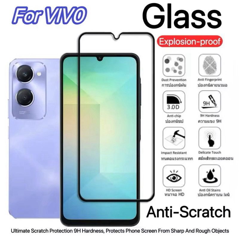 ฟิล์มกระจกเต็มจอ สำหรับ Vivo V23 T2X Y16 Y15S Y3S Y02A Y21S Y21 Y22 Y02 Y03 Y20S Y30 Y33 Y35 Y27 Y52