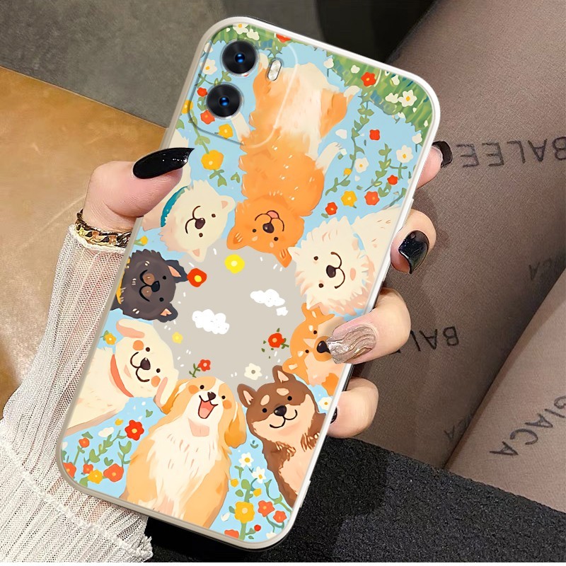 เคสสําหรับVIVO Y15S 2021 Y15A-4G T1-4G Y10-4G IQOO U5X VIVO X9 Y81 Y81I VIVO Y02S Y02 CUTE DOG Famil