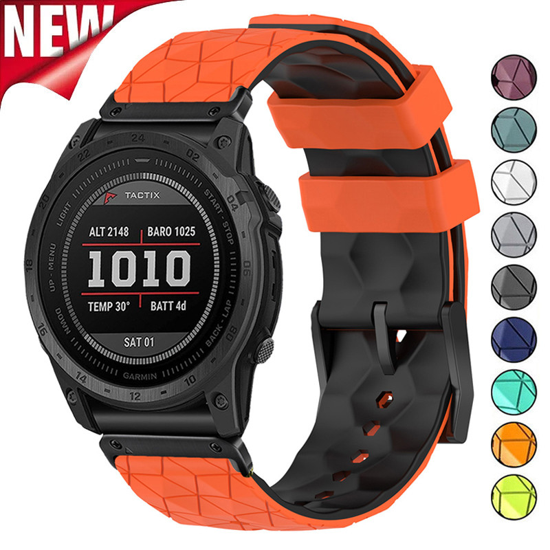 22 มม.26 มม.ฟุตบอลกีฬาสายรัดซิลิโคนสําหรับ Garmin Fenix 8 7X 7 7S สายคล้องคอสําหรับ Fenix 5X 5S Plus Forerunner 935 945 อุปกรณ์เสริม