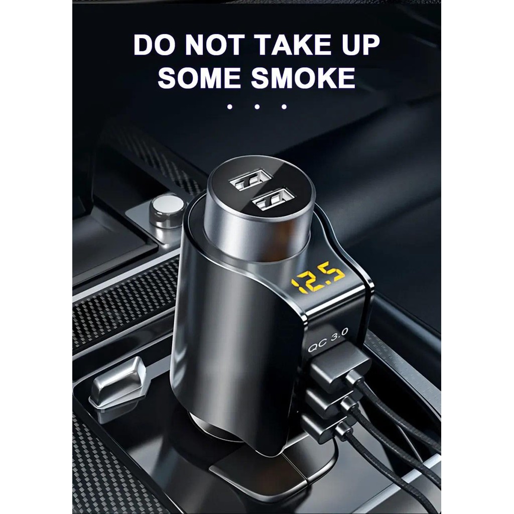 96w QC3.0 3.1A USB Car Charger 3 พอร์ต 12-24V ไฟแช็ก Super Fast Socket Adapter จัดแต่งทรงผม ราคา ถูกที่สุด ดีลบีเคเค แกลเลอรีภาพที่ 7