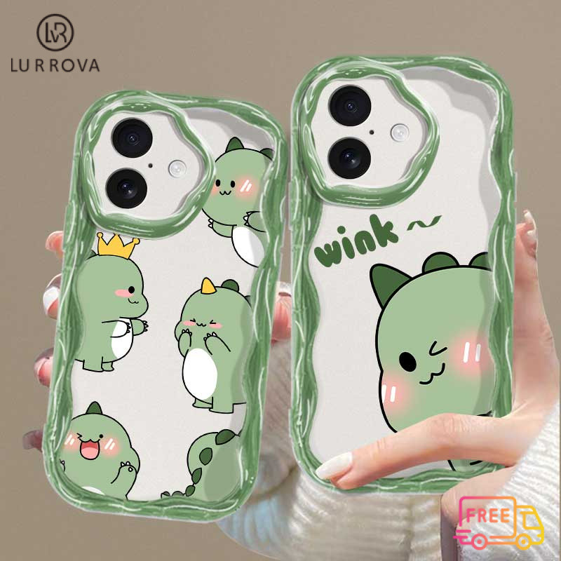 เคสสำหรับ Samsung A35 A55 A05 a05s A06 A16 A12 A52 A54 A03 A24 A14 A20 A23 s24fe A13 A50 A51 A73 A34 s23fe s23ultra การ์ตูนมงกุฎไดโนเสาร์กันกระแทก TPU