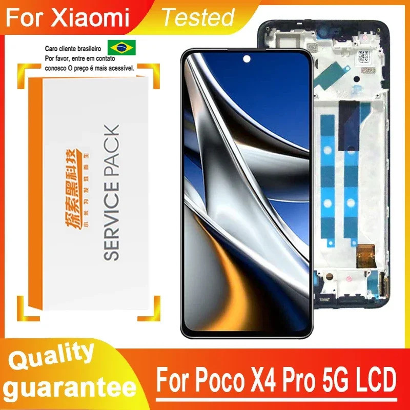 Original 6.67 AMOLED สําหรับ Xiaomi Poco X4 Pro 5G LCD Touch Screen Digitizer Assembly สําหรับ Xiaom