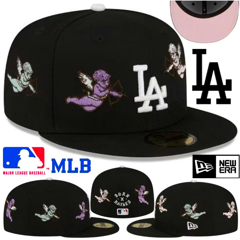 คุณภาพสูง AAAเย็บปักถักร้อย The LosAngelesDodgers59FIFTY __ หมวกแฟชั่น Mens Womens หมวก Full Enclosed หมวกกีฬาปัก H ats