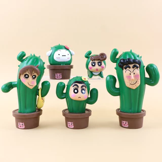 💥จัดส่งจากประเทศไทย💥5 ชิ้น/เซ็ต Crayon Shin chan คอสเพลย์กระบองเพชรอะนิเมะรูป COD สต็อกรูปตุ๊กตาของเล่นสําหรับของขวัญเด็กคอลเลกชันเครื่องประดับรถบ้านเค้กตกแต่ง