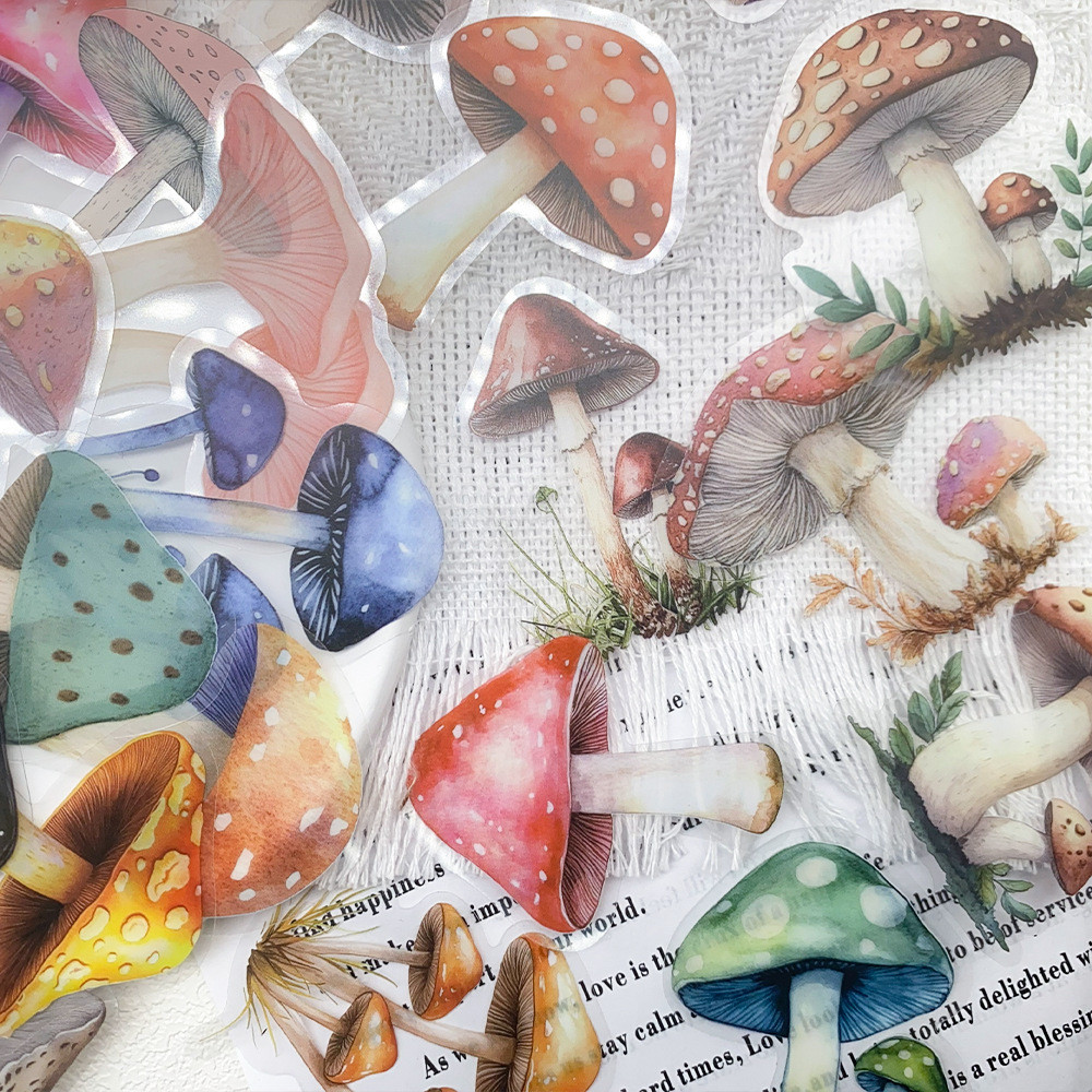 50 ชิ้น เห็ด สัตว์เลี้ยง สติ๊กเกอร์ทรานพาแรนท์พลาสติก - รูปที่ 7