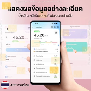 เครื่องชั่งน้ำหนัก รับได้ถึง 160Kg เชื่อมบลูทูธ OKOK app Smart scale วัดไขมัน ดัชนีมวลกาย เครื่องชั่งน้ำหนักดิจิตอล 8007