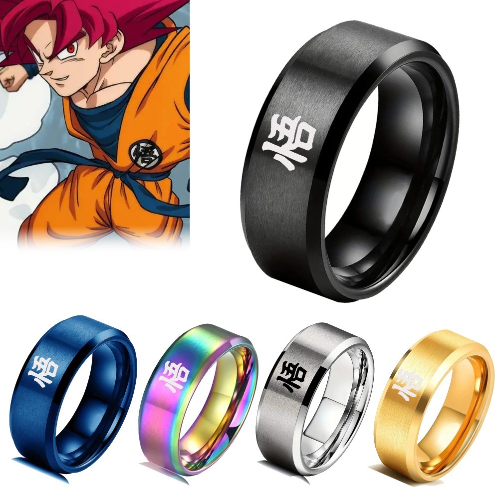 อะนิเมะ Dragon Ball แหวน Son Goku Kakarotto ไทเทเนียมเหล็กฮาโลวีนแฟชั่น Man Woman คอสเพลย์อุปกรณ์เสริมของขวัญ