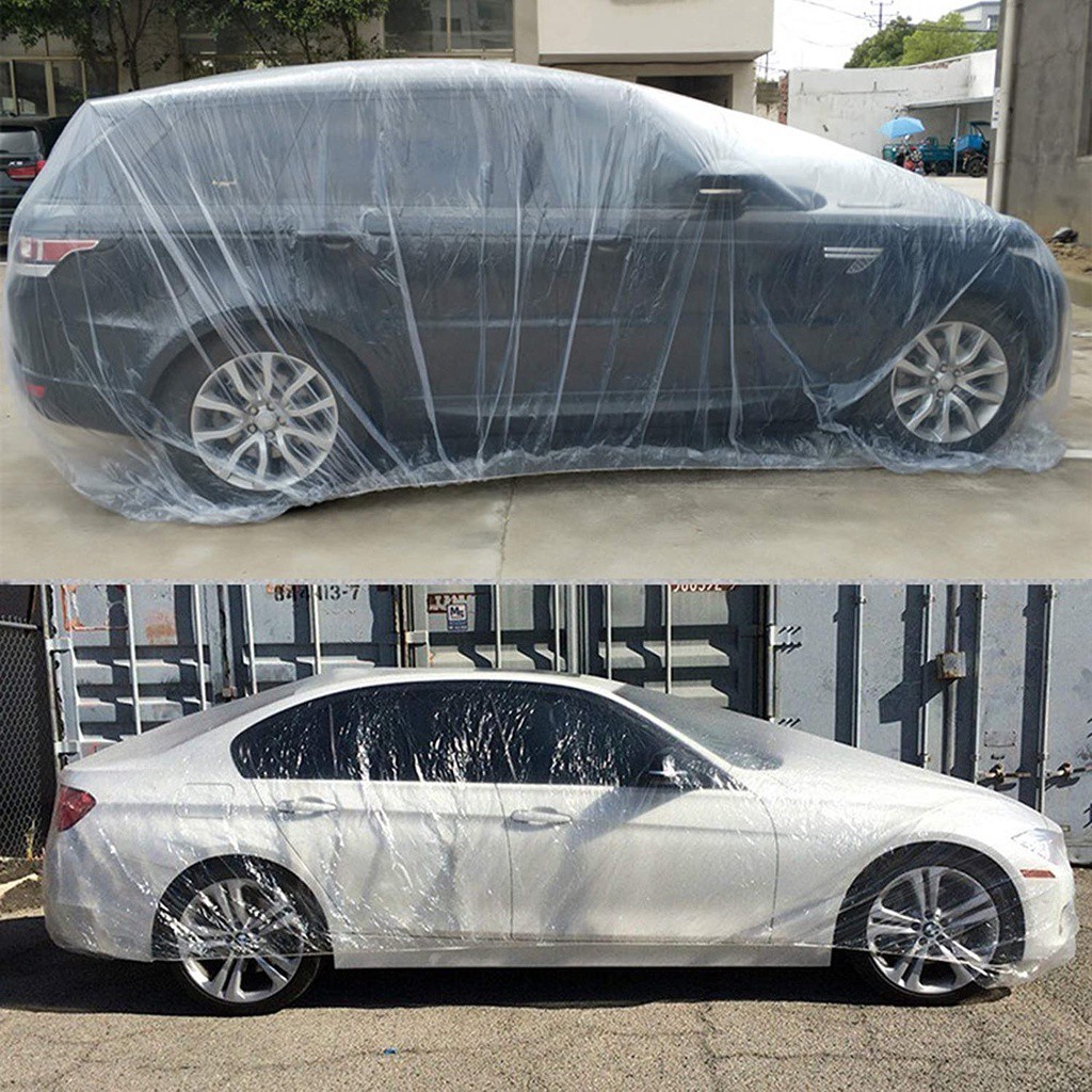car covers waterproofพลาสติกคลุมรถแบบใส [ป้องกันแดด ป้องกันฝน ป้องกันฝุ่น กันแดด]พรีเมี่ยม ผ้าคลุมรถครึ่งคันS M L XLsize