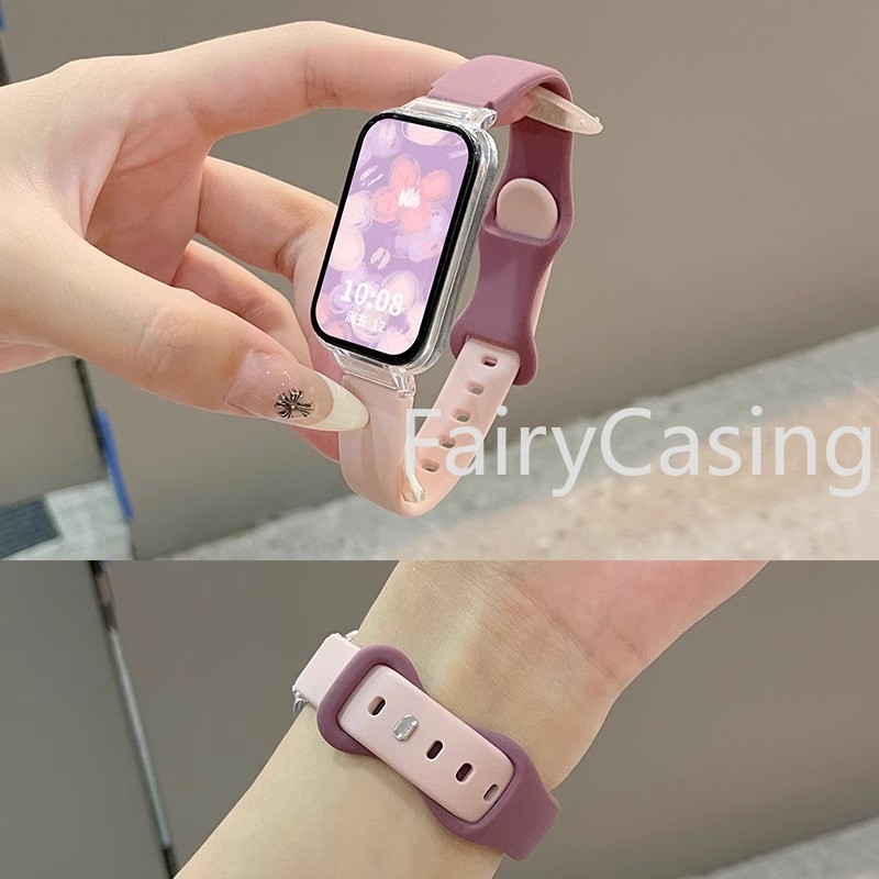 สายรัดซิลิโคนสําหรับ Xiaomi Smart Band 8 9 Active สร้อยข้อมือสําหรับ Redmi Smart Band 2 3 อุปกรณ์เสริมเปลี่ยน Band