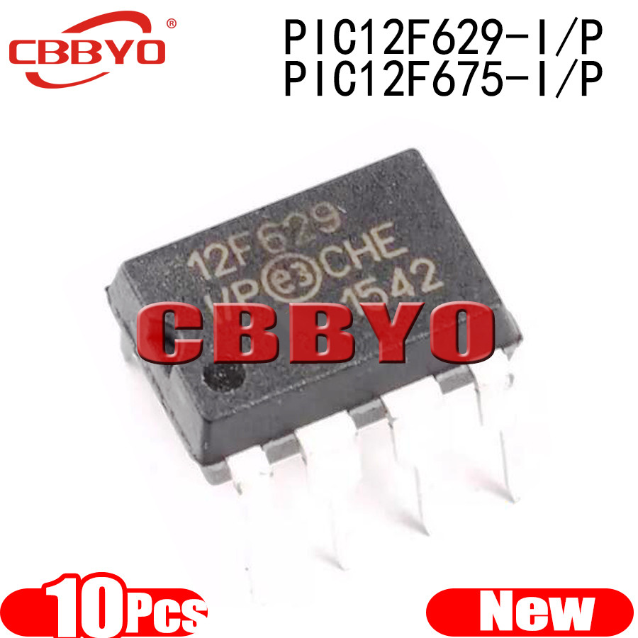10pcs ยี่ห้อใหม่ PIC12F629-I/P PIC12F675-I/P PIC12F629 PIC12F675 12F629 12F675 DIP-8